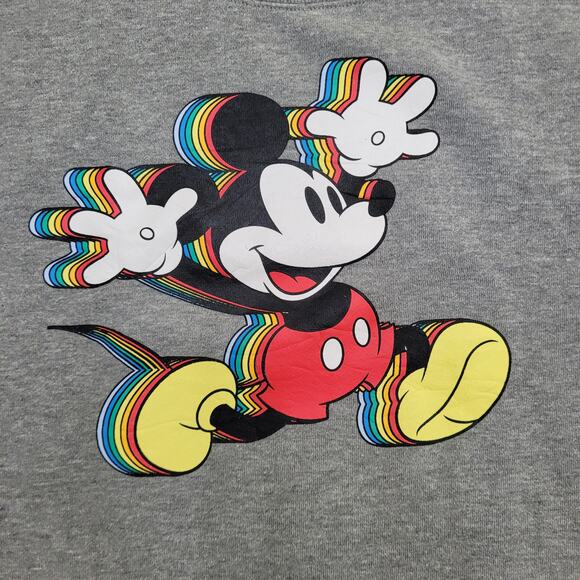 Mickey-Mouse Cropped Sweatshirt Womens Medium 21x17 Baggy - Picture 11 of 14